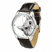 Годинники ZIZ Ей, Кіт чорний, срібло - другий ремінець в подарунок 4618053