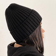 Шапка в'язана тепла Wool Art Knit чорна