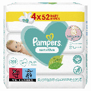 Дитячі вологі серветки Pampers Sensitive 208 шт 8001841062624