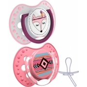 Пустушка силіконова динамічна Indian summer Girl 3-6 міс. (2 шт.) Lovi 22 / 856girl