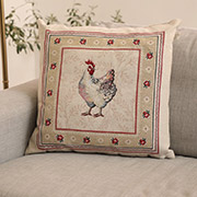 Декоративна гобеленова наволочка Біла курочка Прованс