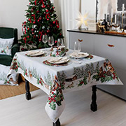 Скатертина новорічна гобеленова прямокутна Squirrel Прованс