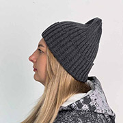 Шапка в'язана Cotton Art Knit графіт
