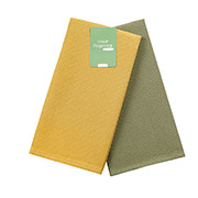 Набір кухонних вафельних рушників Home Line охра-авокадо