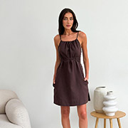 Сукня Наомі бавовна-льон Art Knit шоколад