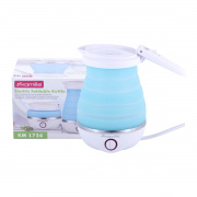 Чайник електричний Kamille силіконовий 0,8л., блакитний з білим KM-1724