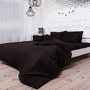 Постільна білизна 00-0154 Dark brown Active сатин однотонний Nostra