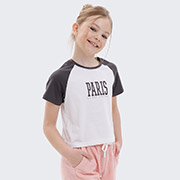 Футболка для дівчинки ФТ37 супрем Бембі 1Y0-білий-чорний