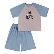 Піжама для хлопчика ПЖ58 футболка та шорти Бембі 8X0-синій-сірий
