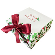 Коробка подарункова новорічна 115х115х50 мм Остролист