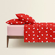 Постільна білизна Crimson Hearts ранфорс Cosas простирадло на гумці