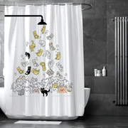 Штора для ванної кімнати з кільцями Funny Cats Woko
