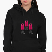Худі жіночий Солдати Гра в кальмара Squid Game MobiPrint 8921-3366 чорний