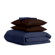 Комплект постільної білизни Cosas Сатин Синій шоколадні