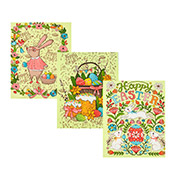 Набір із 3 кухонних вафельних рушників Великдень Руно салатовий