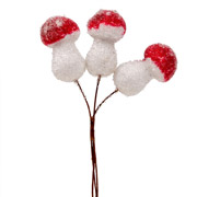 Гриб декоративный 4 см Мухомор 3 шт в пучке Yes! Fun 974381 засахаренный