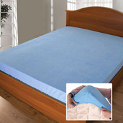 Простирадло на резинці махрове Ярослав диз.12 блакитне