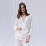 Сорочка-кімоно з мусліну Serli kruvaze kimono kisa beyaz Penelope білий