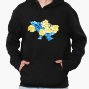 Худі чоловічий Квітуча Україна MobiPrint 9225-3699 чорний