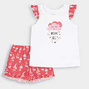 Піжама для дівчинки ПЖ48 супрем Бембі K11-кораловий-білий