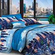 Комплект постільної білизни Selena Місто блакитне 600504