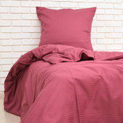 Комплект постільної білизни Nostra бордовий страйп-сатин