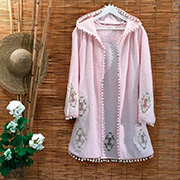 Набір жіночий махровий халат з капюшоном та капці Arya Soft рожевий