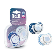 Динамичная силиконовая пустышка Lovi 3-6 м (2 шт) NIGHT and DAY