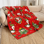 Флісовий плед Новорічні гусенята 9120 Love you