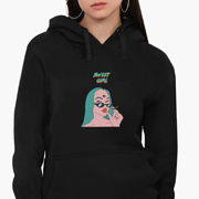 Худі жіночий Мила дівчина Діджитал Арт MobiPrint 8921-1638 чорний