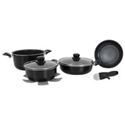 Набір посуду 7 предметів Cookware Set induction Black Gimex 6977222