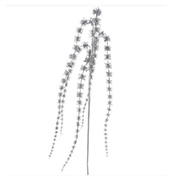 Різдвяна декоративна гілочка срібна з глітером 50см Lefard 681-015