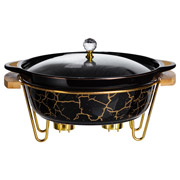 Марміт круглий 2 л Yiwu LC-718 чорний мармур