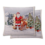 Наволочка новорічна гобеленова двостороння з люрексом Cottage Lefard