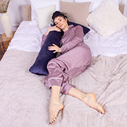 Подушка для вагітних і відпочинку Г-подібна 8458 Velvet Line 28-0006 Navy blue MirSon