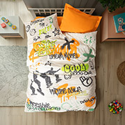 Підліткова постільна білизна Graffiti Oranj ранфорс Cotton Box