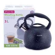 Чайник из нержавеющей стали со свистком 3 л Kamille 1074 черный 