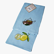 Набір кухонних вафельних рушників з вишивкою Чай з лимоном диз-5 Ярослав