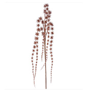 Різдвяна декоративна гілочка рожеве золото з глітером 50см Lefard 681-017