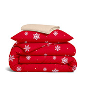 Підліткова постільна білизна Snowflakes Cranberry CS4 фланель Cosas простирадло на гумці