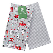 Набір кухонних рушників Святкові коти Home Line сірий