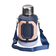 Термос з кришкою flip та складними ручками 1.5 л Vacuum Cup Yiwu HP-14-21BL темно-синій