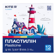 Пластилин восковой 12 цветов 240 г Classic Kite K-1086