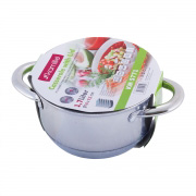 Каструля з кришкою 1.7л з нержавіючої сталі та порожнистими ручками Kamille 5771