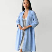 Велюровий халат для вагітних і годуючих мам Мамин Дім 25400 Блакитний