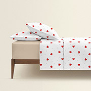 Постільна білизна Cherry Hearts ранфорс Cosas простирадло на резинці