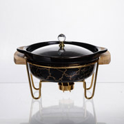 Марміт круглий 0.8 л Yiwu LC-716 чорний мармур