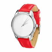 Годинники ZIZ Мінімалізм червоний, срібло - другий ремінець в подарунок 4600160