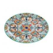 Блюдо овальне велике 50х35,5 см Medicea Brandani 53915 оранжево-блакитне