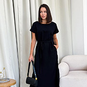 Сукня Маргарет бавовна-льон Art Knit чорна